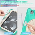 thumbnail image 4 of Case for iPad Air 11 Inch 2024, Kids Friendly Rugged Cover Built-in 360° Rotatable Stand-Hand/Shoulder Strap/Pencil Holder for iPad Pro 11 2022/2021/2020/2018/Air 4/Air 5, Mintgreen, 4 of 11