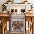 thumbnail image 3 of Texas Star Vintage Cotton Linen Table Runner for Dining Kitchen, Brown Retro Art Red Berry Wooden Wedding Outdoor Party Tablerunners Decoration, Dresser Scarf Coffee Tablecloth Runners 13x60 Inches, 3 of 8