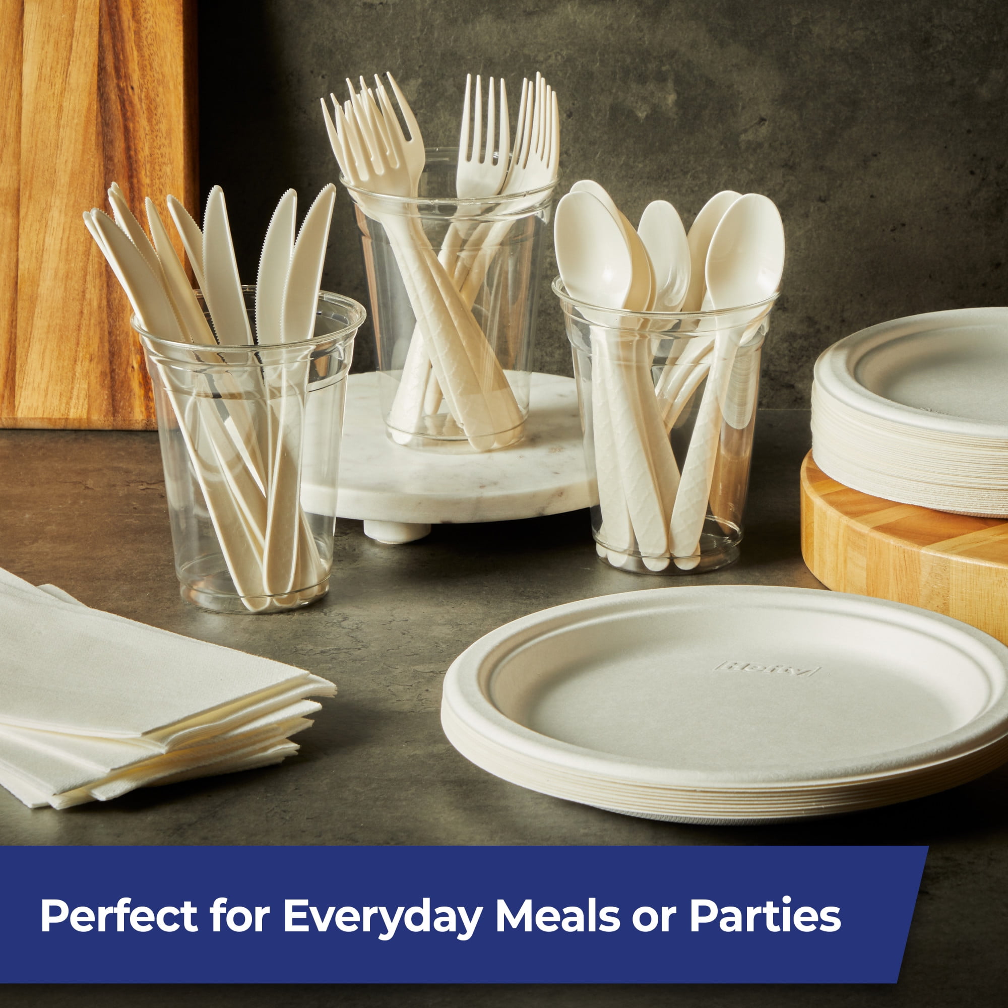 Hefty ECOSAVE Compostable Assorted Cutlery Set, 24 Count