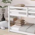 thumbnail image 2 of Tulib Low Bunk Bed Twin Over Twin, Bed Frame with Ladder, Safety Guardrails & Reinforced Slats, for Bedroom & Dorm, White, 2 of 7