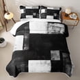thumbnail image 2 of Homewish Black White Checkered Twin Quilt Set,Contemporary Aesthetic Twin Coverlet Set,2 Pieces, 2 of 7