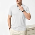 thumbnail image 2 of KLHDSF Men's Polo Shirts 3 Buttons Casual Work T-Shirts Quick Dry Short Sleeve Golf Shirt Pique Jersey Outdoor Performance Top White XL, 2 of 8
