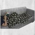 thumbnail image 5 of Exotic Soft Flannel Fleece Blanket, Big Monstera Leaves Outline Drawn in Golden Yellow Tone Retro Hawaiian, Cozy Plush for Indoor and Outdoor Use, 50" x 60", Charcoal Grey and White, by Ambesonne, 5 of 5