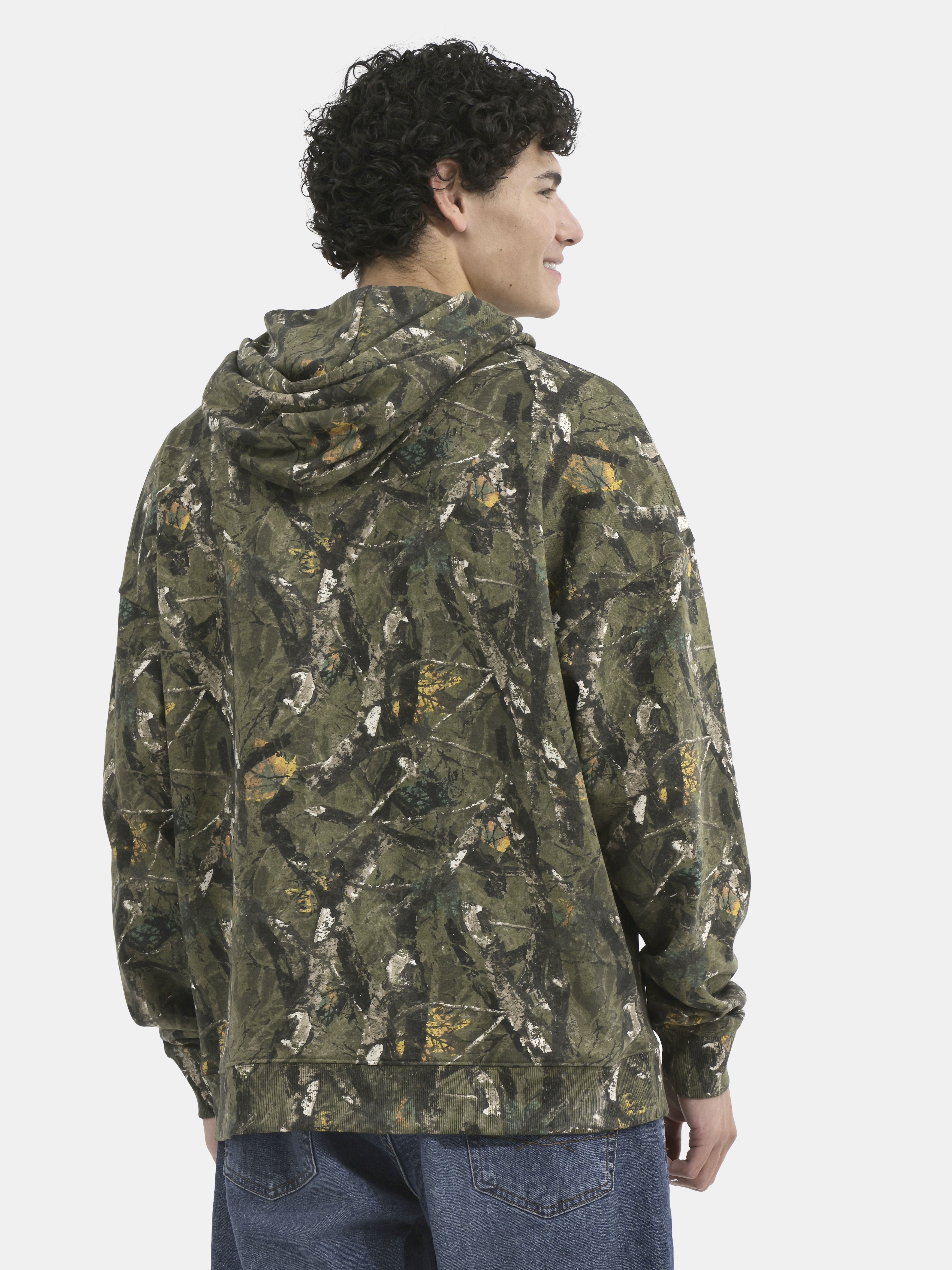 No Boundaries All Gender Oversized Graphic Hoodie with Long Sleeves, Men's and Big Men’s