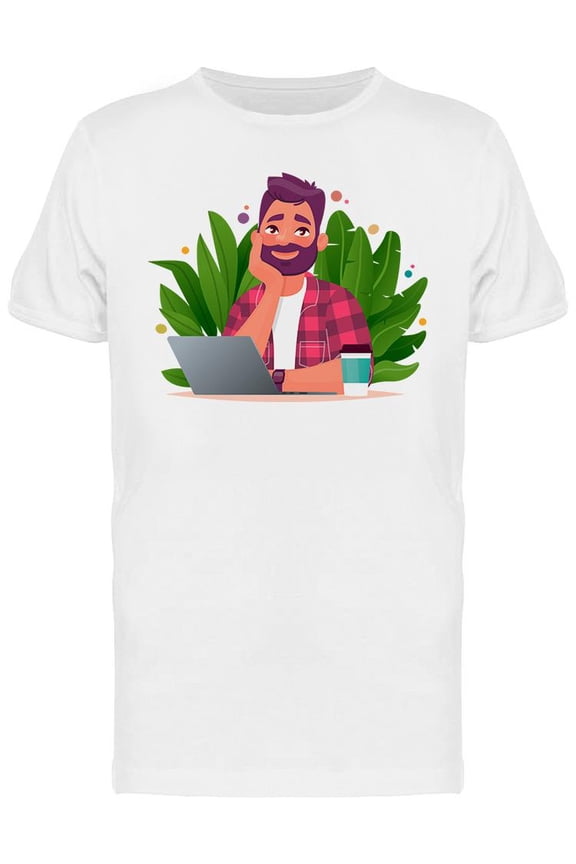 Bearded Digital Artist T-Shirt Men -Image by Shutterstock, Male Medium