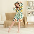 thumbnail image 3 of FORMRS Niños Bathrobe Unisex Hooded Robe Soft Plush Pajamas Sleepwear, Size 4-6T, Beige Clover Pattern, 3 of 7
