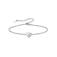 thumbnail image 1 of Pulsera de corazón inicial Silvora Pulseras de dijes de plata de ley 925 para mujeres Adolescentes letra W, 1 of 8
