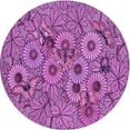 thumbnail image 1 of Ahgly Company Machine Washable Indoor Round Transitional Dark Magenta Purple Area Rugs, 6' Round, 1 of 7