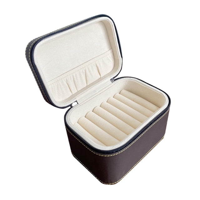 Caja de brazalete Sunnimix 7 ranuras beige para almacenamiento y exhibición de joyería