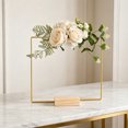thumbnail image 4 of DIY Wreath Metal Ring With Wooden Base - Floral Arrangement for Wedding Centerpieces Table Decor and Party Ornament, 4 of 6