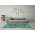 thumbnail image 3 of Ahgly Company Indoor Rectangle Medallion Turquoise Blue Traditional Area Rugs, 4' x 6', 3 of 4