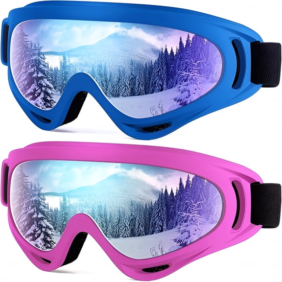 HBMYN 2-Pack Kids Ski Goggles, Snowboard Goggles for Adult Youth Teens Boys & Girls, Winter Snow Sports Goggles