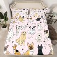 thumbnail image 2 of Homewish Kawaii Dog Lover Twin Sheet Sets for Kids, Pink Cartoon Dalmatian Twin Fitted Sheet, Funny Pug Animal Flat Sheet, Luxury Bedroom Decor, 3-Piece, 2 of 7