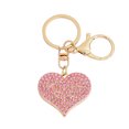 thumbnail image 1 of Llavero de aleación de zinc con forma de corazón rosa brillante con diamantes de imitación, 1 of 2