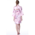 thumbnail image 2 of Mr & Mrs Right Satin Bridesmaid Kimono Robes Glitter Gold Print For Wedding Party -Pink, 2 of 5