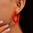thumbnail image 2 of Minimalist Half Huggie Hoop Earrings for Women Acrylic Lightweight Chunky C Shaped Open Hoops Round Tube Stud Earrings Fashion Vintage Y2K Holiday Party Jewelry for Mother, 2 of 12