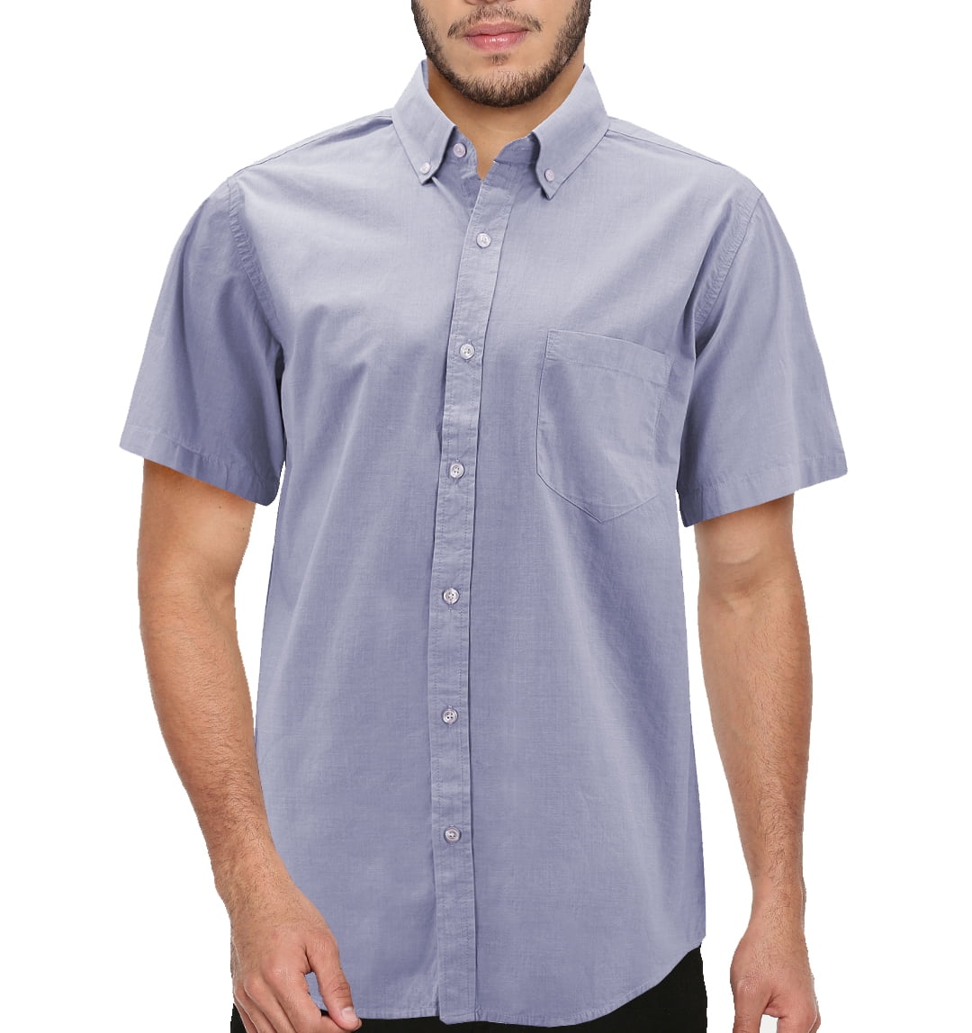 Spirio Mens Casual Short Sleeve Lightweight One Pocket Button Front Shirts