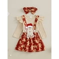 thumbnail image 5 of Newborn Baby Girl Christmas Outfits Ruffle Long Sleeve Romper Gingerbread Man Suspender Dress 3 6 9 12 18 Months Fall Winter Clothes, 5 of 8