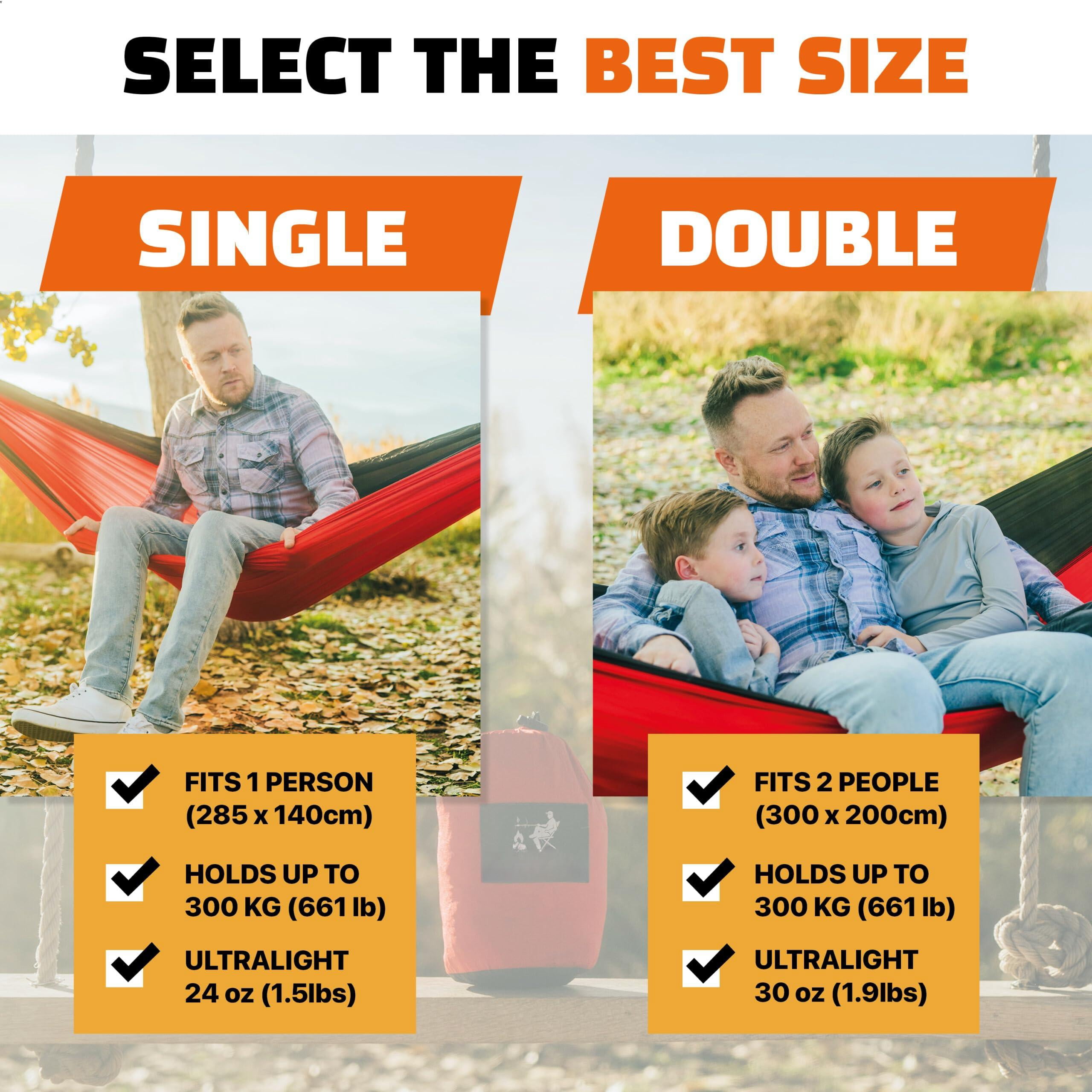 Camping Hammock For Adults & - Portable Hammocks Outside Hamacas Para Adultos Outdoor Single Double Two 2 Person Hamaca/hamacs/amacas Heavy Duty Tree Travel Hamock