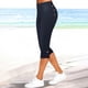 thumbnail image 2 of Leggings capri de cintura alta para mujer: pantalones de yoga elásticos, corte ajustado, capris deportivos con cintura elástica., 2 of 6