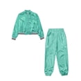 thumbnail image 5 of HULIJA Boys Metallic Bomber Jacket and Pants Modern Jazz Dance Clothing Set Hip Hop Dancing Outfits Light Green 14, 5 of 7