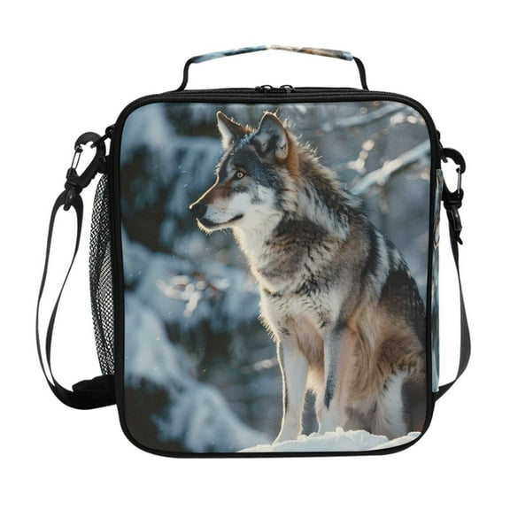 ALAZA Wolf in Winter Lunch Box Insulated Lunch Bag Reusable Thermal Cooler Tote School Picnic