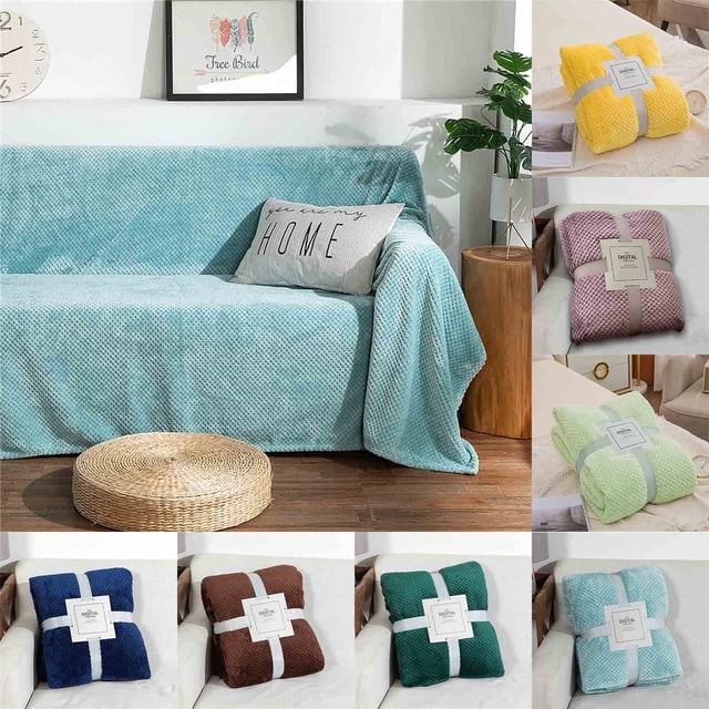 Manta de forro polar súper suave - manta reversible de 39x59 pulgadas - manta doble cara mullida para sofá, cama y viajes - lavable a máquina