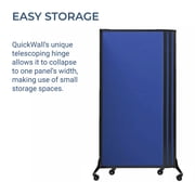 Versare QuickWall Sliding Portable Partition | Durable Privacy Room Divider Screen | 3 Panels | 7 Wide and Up to 74 Tall SoundSorb Panels