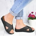 thumbnail image 3 of KBODIU Women's Flat Sandals with Arch Support Fashion Wedges Shoes Open Toe Thick Bottom Roman Slippers Beach Sandals Summer Athletic Outdoor Beach Sandals, 3 of 5