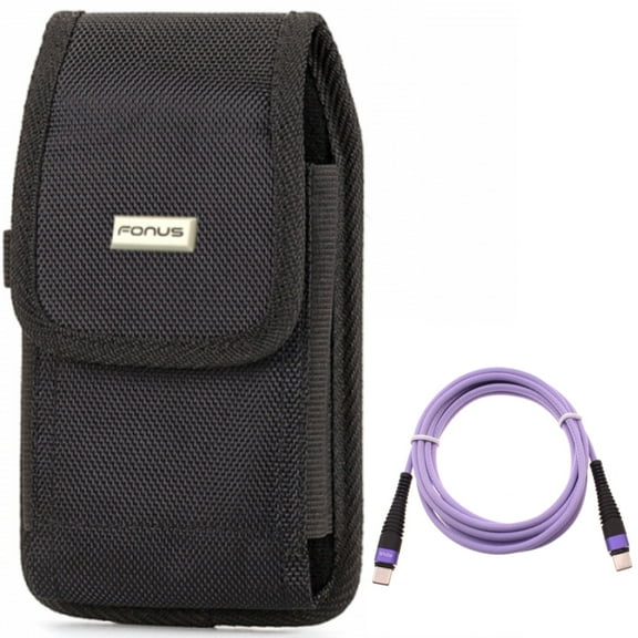 Case Belt Clip w Purple 6ft PD Cable for Samsung Galaxy S20 Ultra - Swivel Holster Rugged, Type-C to USB-C Long Charger Cord Power fits Samsung Galaxy S20 Ultra