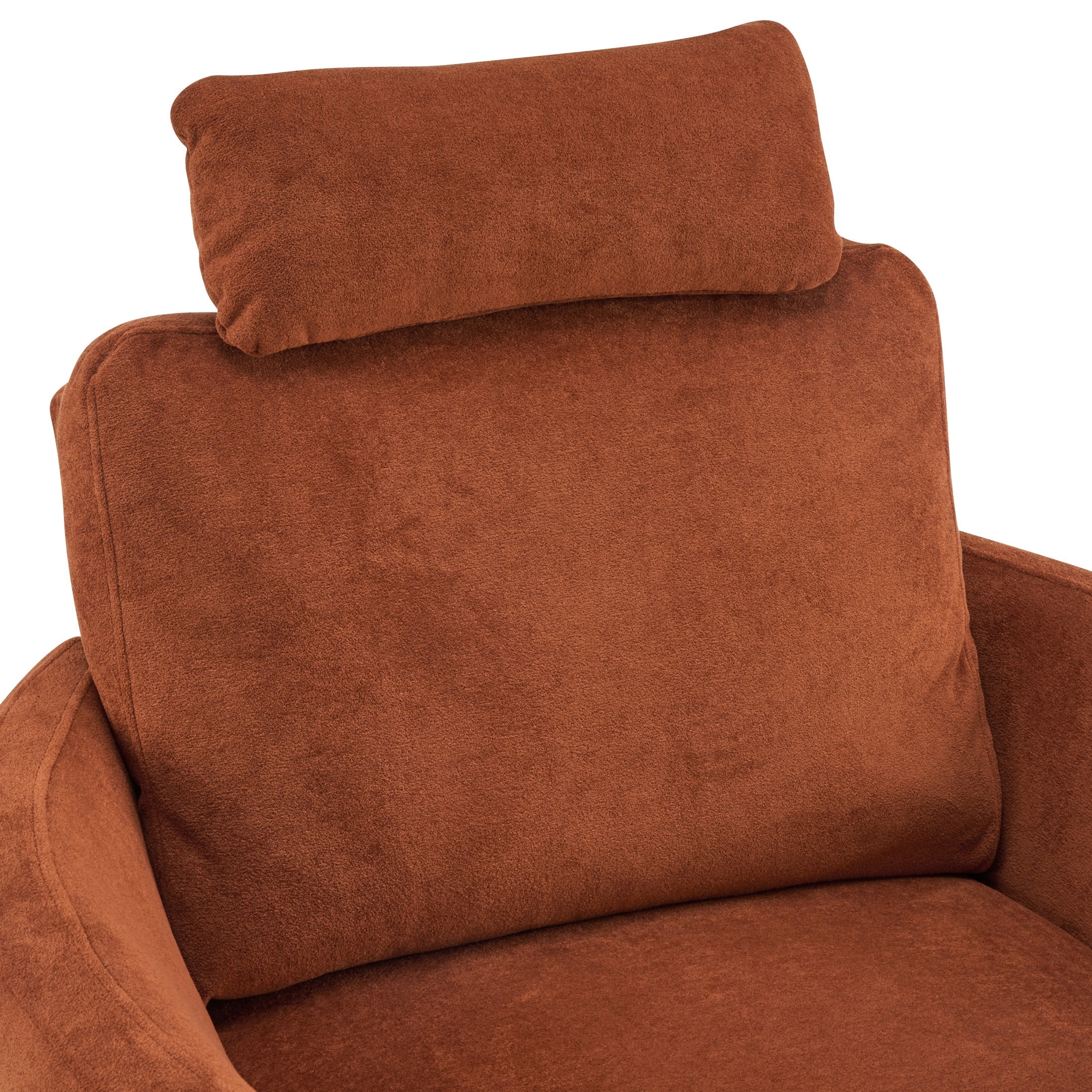 Christopher Knight Home Modern 360° Swivel Glider Recliner Chair with Adjustable Headrest and Pillows, Pumpkin Red