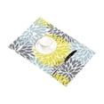 thumbnail image 3 of MKHERT Dahlia Pinnata Flower Yellow Gray and Light Blue Placemats Table Mats for Dining Room Kitchen Table Decoration 12x18 inch,Set of 6, 3 of 4