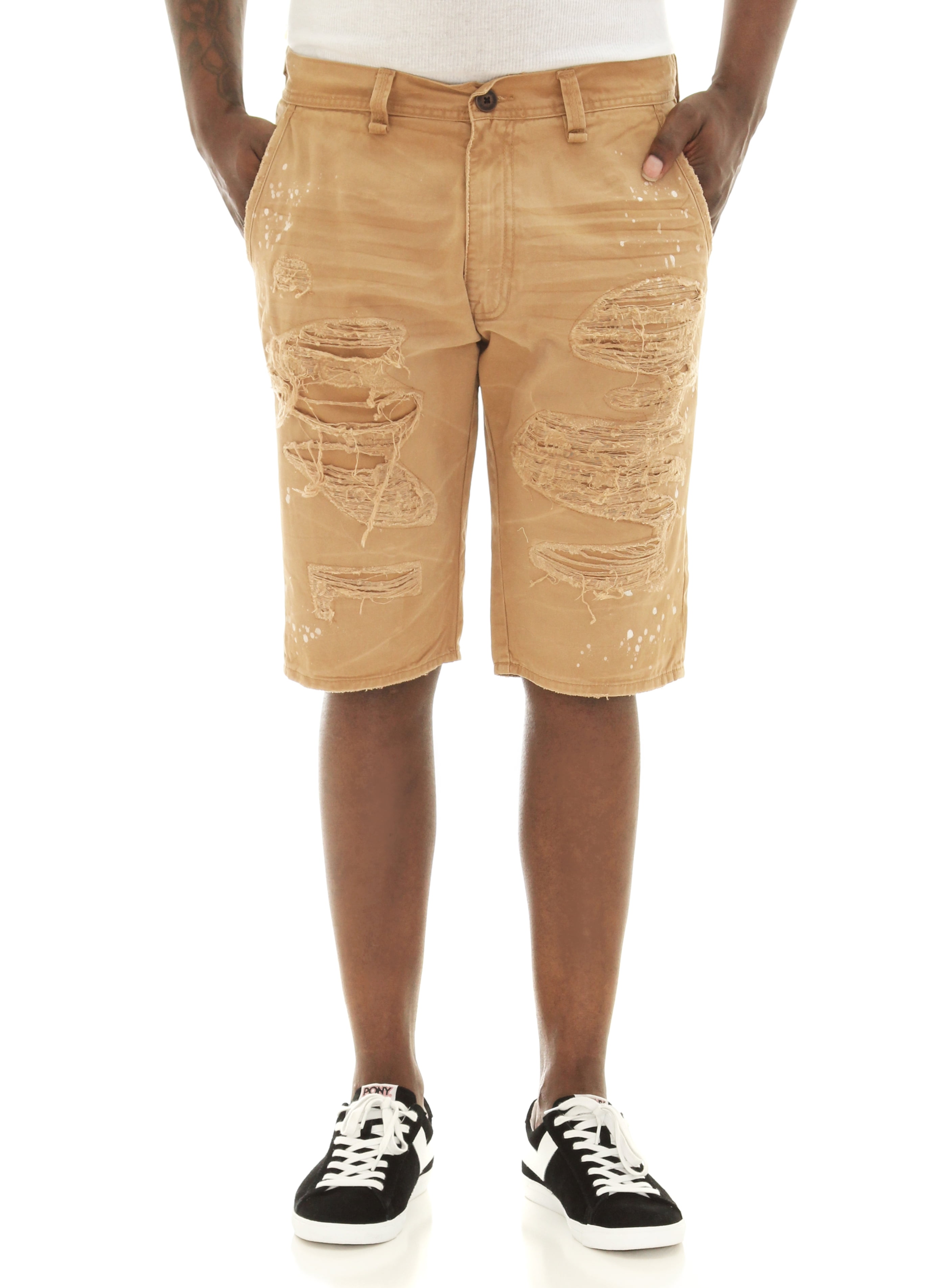 mens shredded shorts