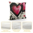 thumbnail image 4 of PHYHOO Hello Valentine's Day Love Decorative Throw Pillow Covers, Pink Black Hearts Stripes Porch Outdoor Home Decor, Wedding Holiday Couch Cushion Case White, 4 of 5
