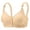 Beige(Bra), variant on Plus Size Front Closure Bra for Women Floral Wirefree Bralette, Seamed Full Coverage Support Comfort Bra with Adjustable Straps