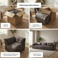 thumbnail image 2 of Oak and Birch 110” Wide 3-Seater Ergonomic Modular Couch, Compressed No-Assembly Sectional Sofa with Chaise & Bed-Style Layouts, Charcoal, 2 of 7