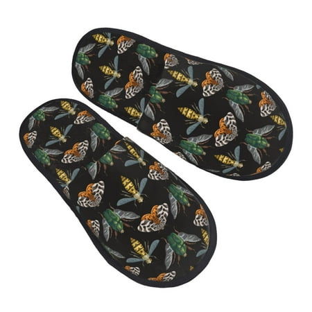 

JUNZAN Wasp Cockchafer Butterfly Slippers for Women House Shoes Non Slip Indoor/Outdoor Pineapple And Cactus Designs-Medium