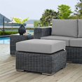 thumbnail image 2 of Modway Summon Pouf de Patio en Aluminium et Rotin, Toile/gris, 2 of 3
