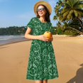 thumbnail image 4 of Easygdp Soccer para Vestido Transpirable de Mujer, Vestido Suelto de Manga Corta con Pliegues y Bolsillos para el Verano, 4 of 6