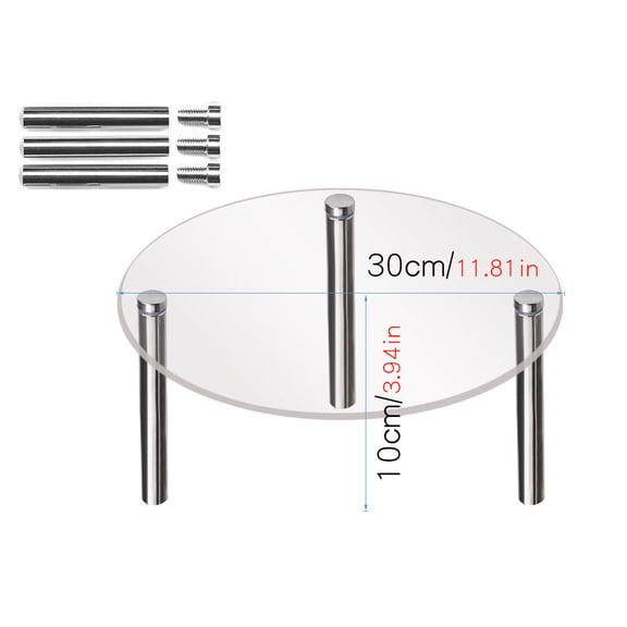 Leodye 1PCS Transparent Acrylic Cake Display Stand Metal Holder Table Placement Rack for Dessert -11.81*3.94IN