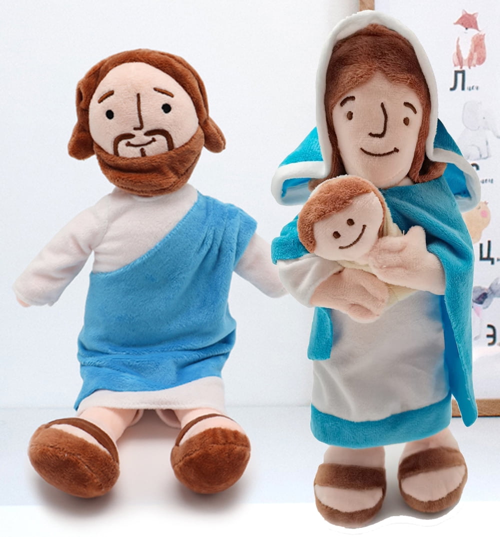 Mary Plush Toy Mother of Jesus Stuffed Doll with Jesus Christ Religious
