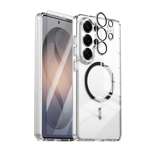 New Phone Case With Lens Protector   Screen Protector For Samsung Galaxy S26 Ultra,Slim Ultra Clear Shockproof Magnetic Cover , Black