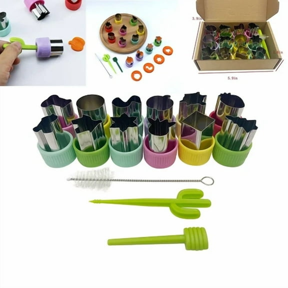 15Pcs/Set Stainless Steel Flower Cutter Fruit Pastry Diy Cartoon Cutting Die