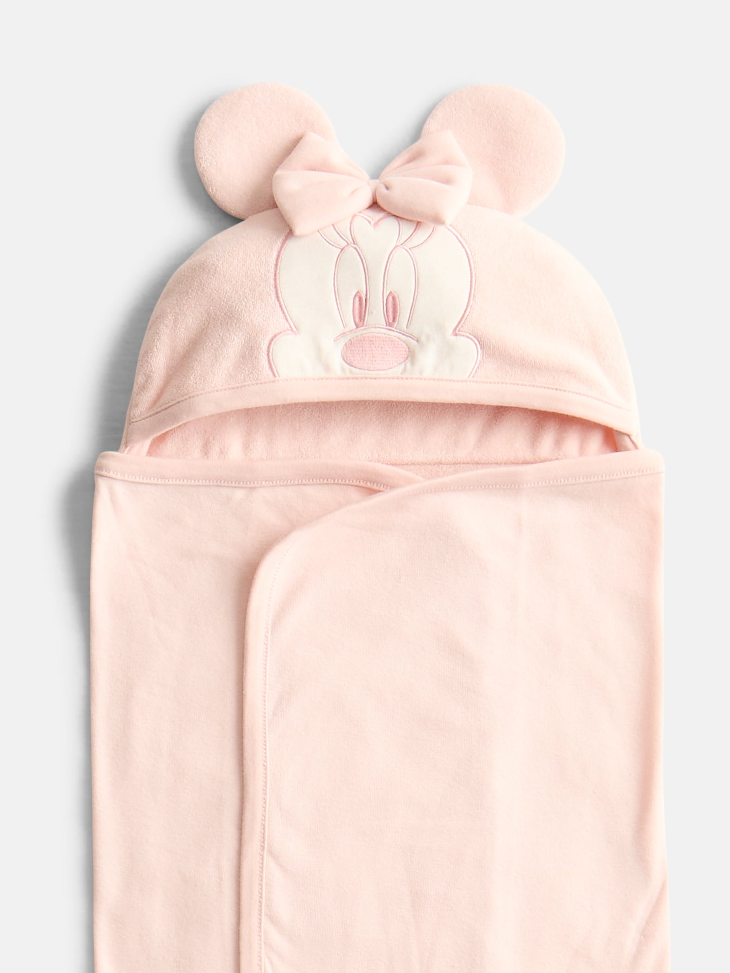 Disney Minnie Mouse Infant Baby Bath Set with Hooded Towel and Washcloths, 3-Piece, One Size
