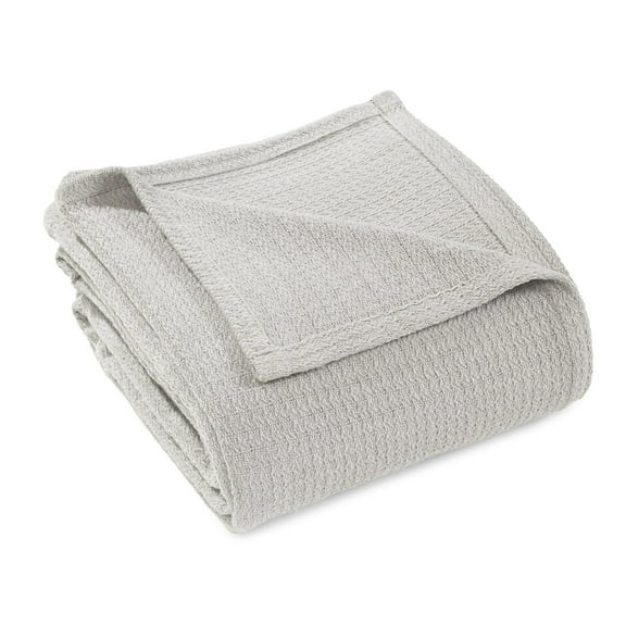 Superior Waffle Weave Knit Cotton Blanket, Throw Size, White