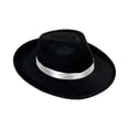 thumbnail image 2 of CUZIBR Adult Classic Fedora Hat With Satin Ribbon Band Wide Brim Hat Cosplay Halloween Dress Up Headwear, 2 of 3