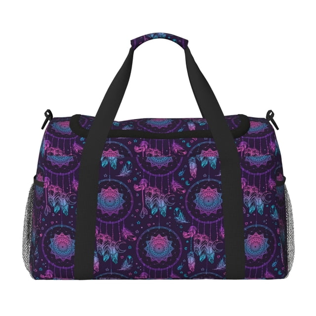 Disketp Purple Dreamcatcher1 Bolsa de Viaje Tipo Duffle, Bolso de Mano para Fin de Semana para Mujer, Bolsa de Gimnasio Ligera para Hombre, Esencial para Viajes