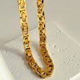 thumbnail image 5 of Hip Hop Byzantine Box Chain Set 14K Yellow Gold Jewelry Sets For Men/Women Hot Sale RU Necklace & Bracelet, 5 of 9