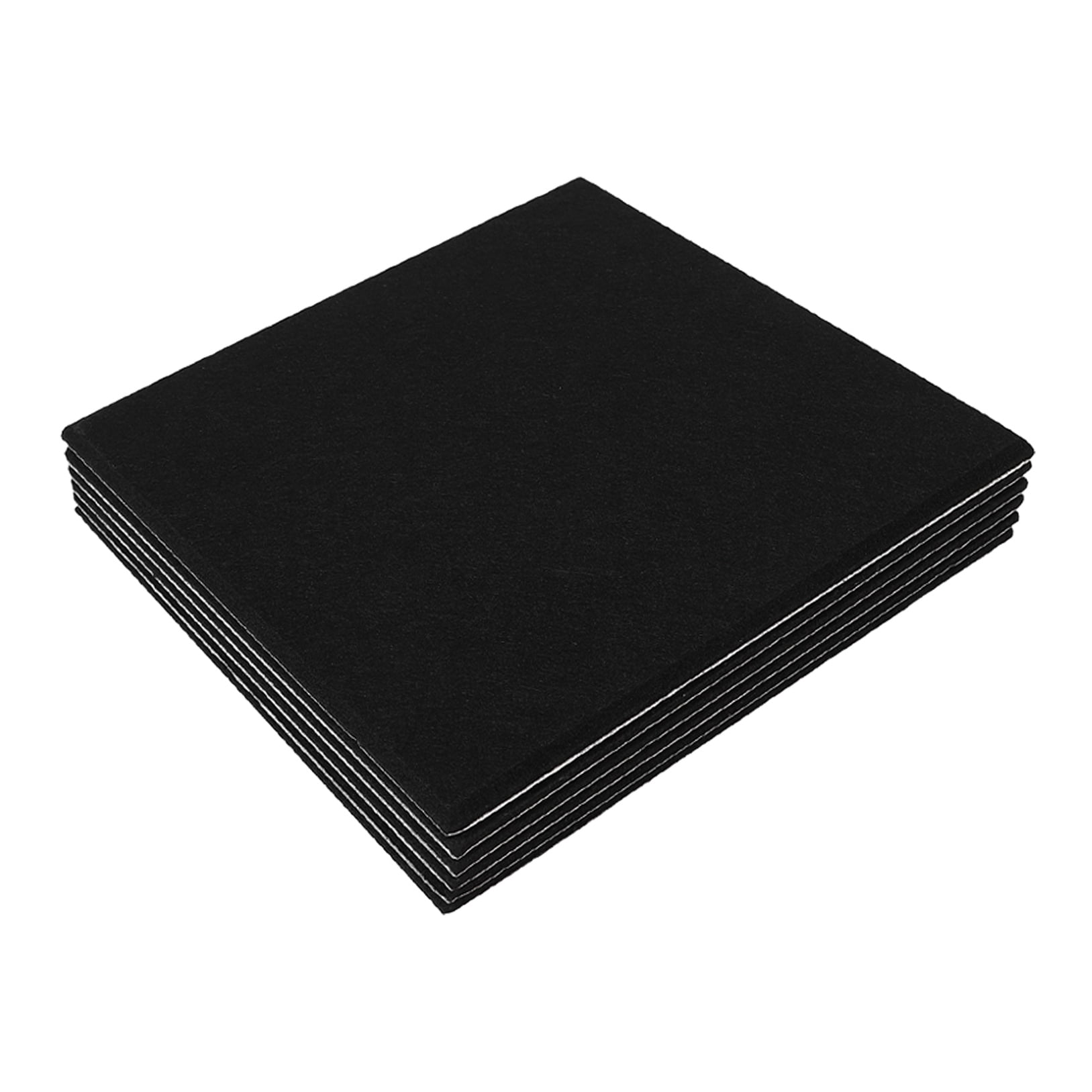 Pretyzoom 6Pcs Self Adhesive Black Acoustic Soundproof Wall Panels High Density Polyester for Office Noise Reduction