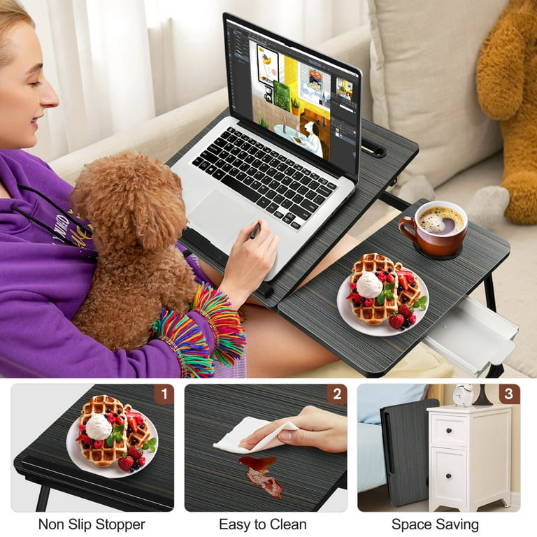  Laptop Bed Desk Lap Tray: Large Portable Foldable laptray  Computer bedtray Table for Writing Reading Eating Breakfast XXL lapdesk on  Low Sitting Floor or Adult Laying Couch : Office Products